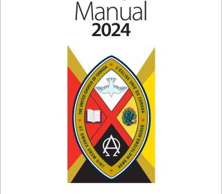 The words The Manual 2024 above the United Church crest