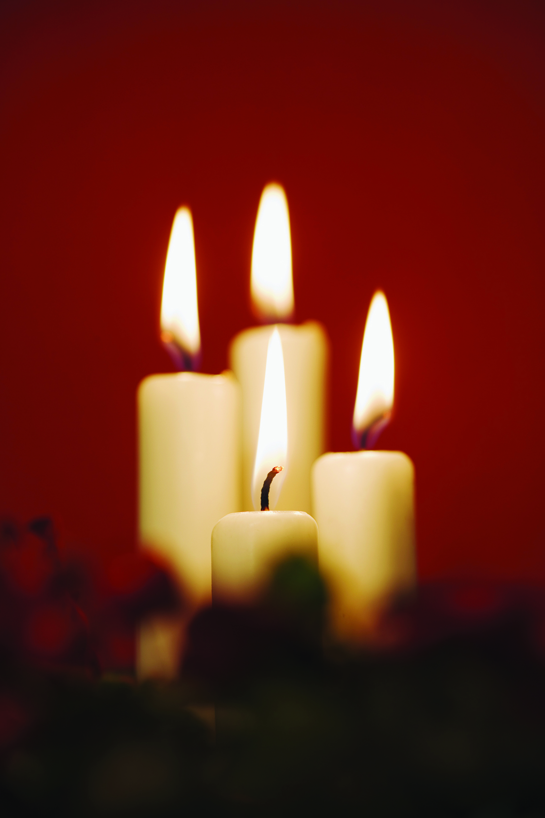 Four white candles for Advent