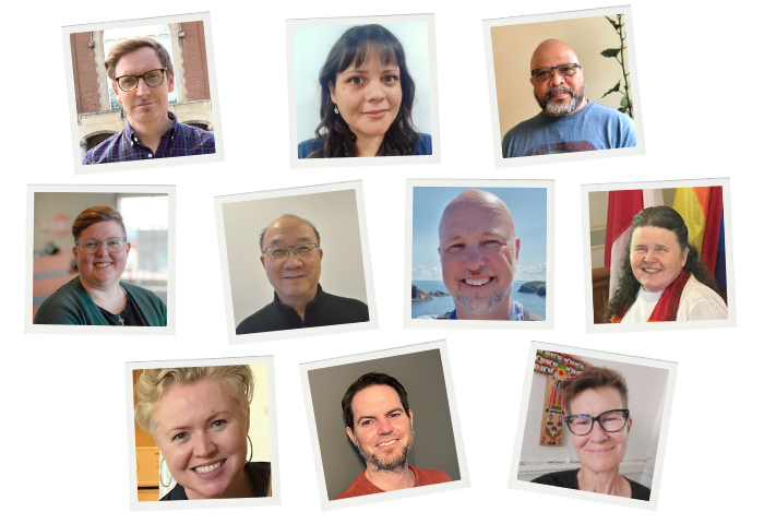 Polaroid style photos of the growth team