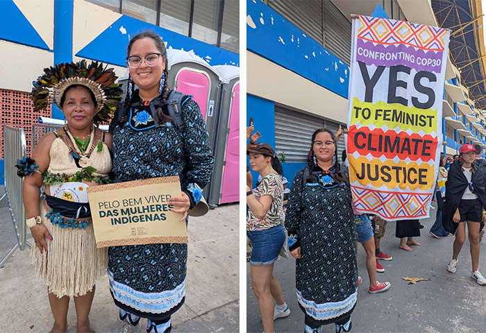 Samantha Miller at a demonstration at COP30 in Belém, Brazil