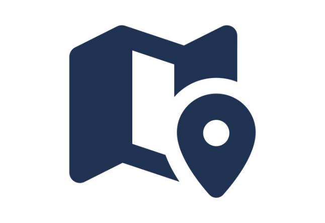 Blue map and pin