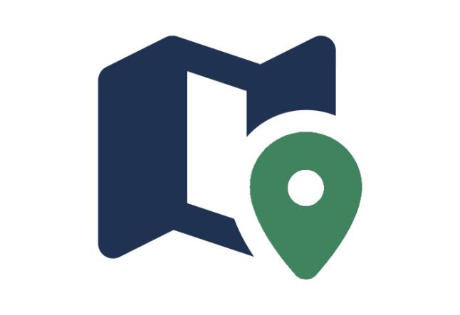 Green map and pin