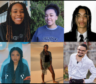 Image: collage of six photos of young Black people who will be researching Black experiences in Canadian churches