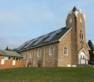 Wawa First United Church, showing solar panels