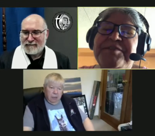 Screen shot of Zoom meeting showing Moderator Richard Bott and 2 attendees at GC44
