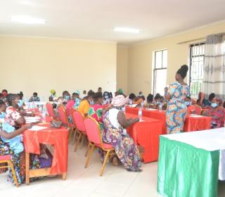Young women and girls attend a class at the Morogoro Women's Training Centre