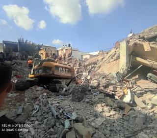 Extensive damage to buildings in Gaza
