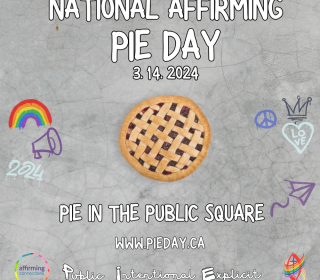 The words National Affirming Pie Day with a photo of a pie below.