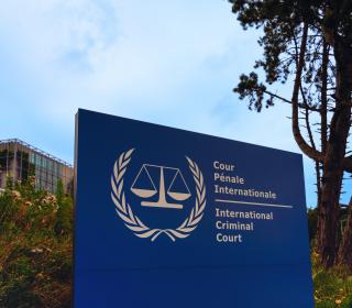 Exterior view of the International Criminal Court building in The Hague
