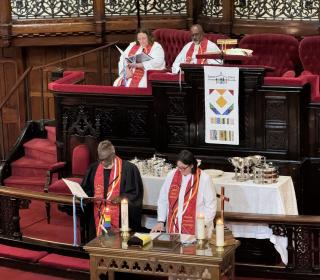 Moderator and General Secretary dedicate the Mohawk Bible