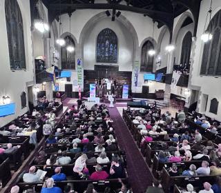 People gathered in Knox United Church for the apology service