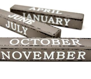 Blocks with the months of the year on them