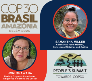 A graphic advertising Indigenous participation in COP30.