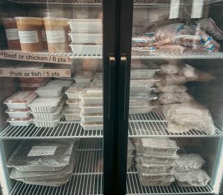 A selection of frozen foods at Brunswick Street Mission