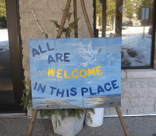 Tobermory United Church sign 