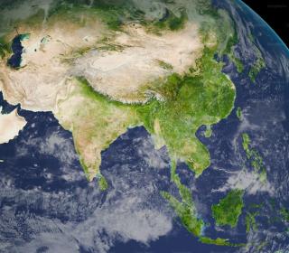 An aerial photo of Asia