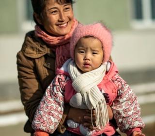 Korean mother and baby
