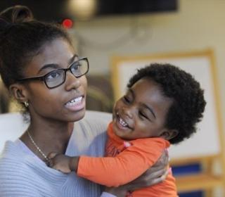 Mother and child at Massey Centre, Toronto