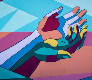 Open hands mural