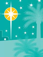 Illustration of a star and a palm tree
