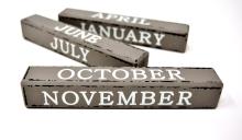 Blocks with the months of the year on them