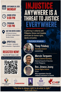 Poster for event called Injustice Anywhere Is a Threat to Justice Everywhere