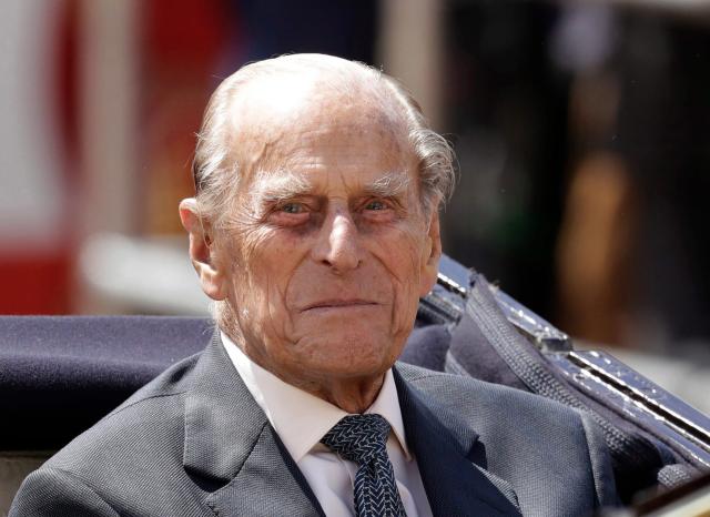 Prince Philip sitting in a carriage in 2017