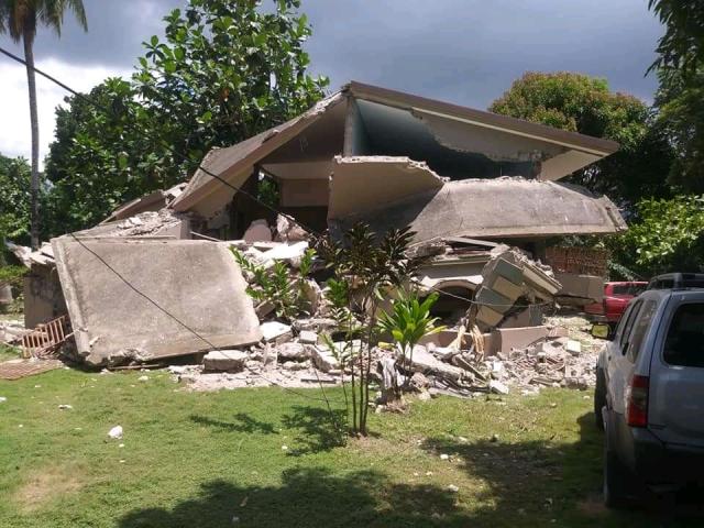 Damage from the earthquake that struck Haiti on August 14, 2021