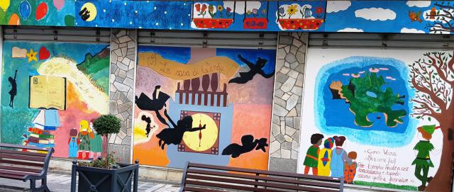 a colourful mural on the side of a building