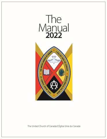 Image: The words The Manual 2022 above the crest of the United Church with the name of the church in English and French below.