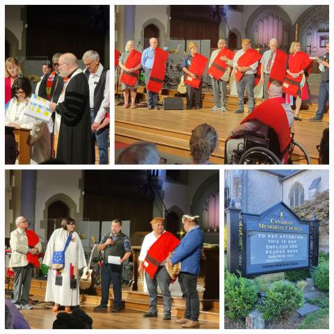 collage of images from the installation service of the 44th moderator
