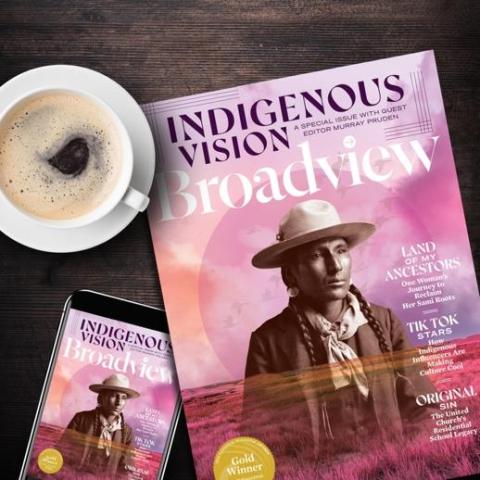 The cover of the Indigenous Vision issue of Broadview magazine