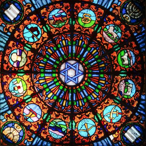 Stained Glass with Star of David