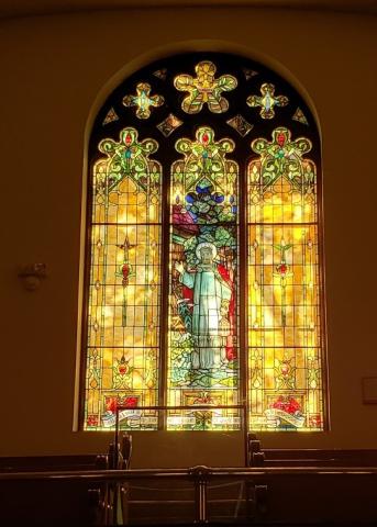 Westminster united church stained glass window