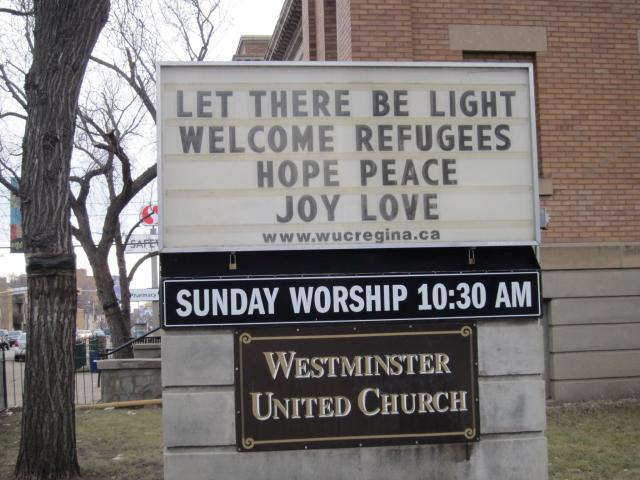 Westminster united church sign