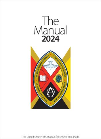 The words The Manual 2024 above the United Church crest