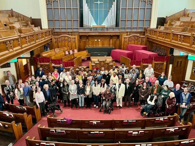 The congregation of St. Paul’s United Church gathered in the church
