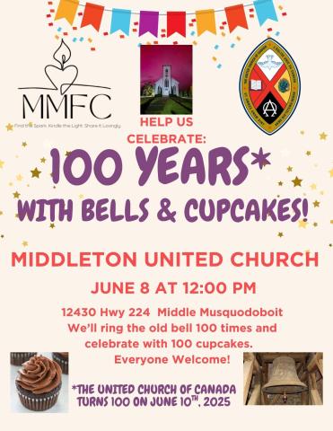 100 years Bells and Cupcakes Middleton United Invitation