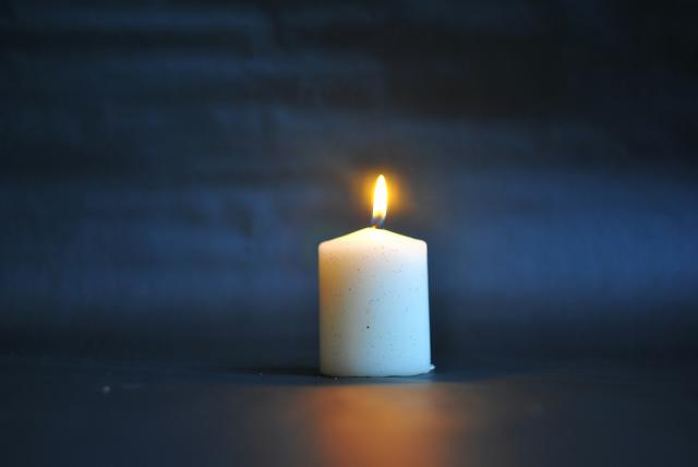A single lit candle