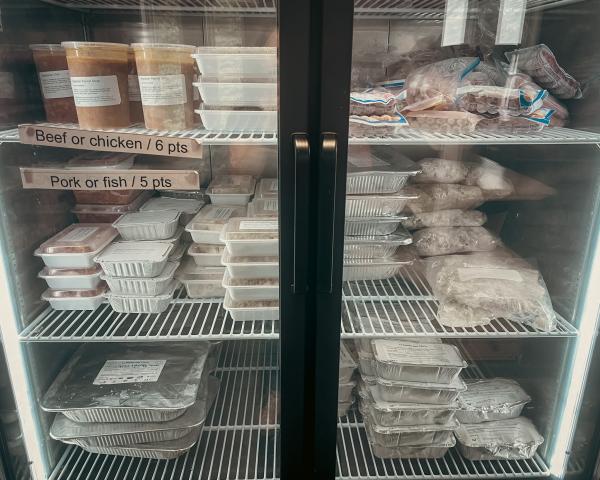 A selection of frozen foods at Brunswick Street Mission