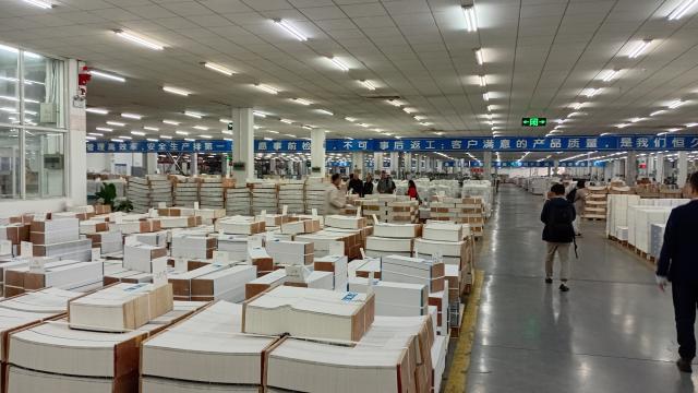 The inside of a large paper processing facility