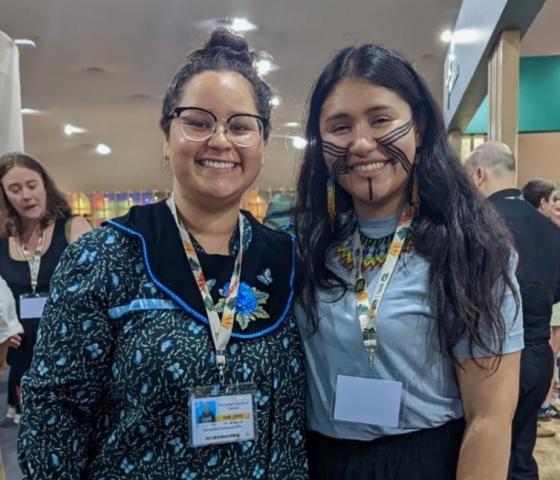 Samantha Miller with fellow attendee COP30