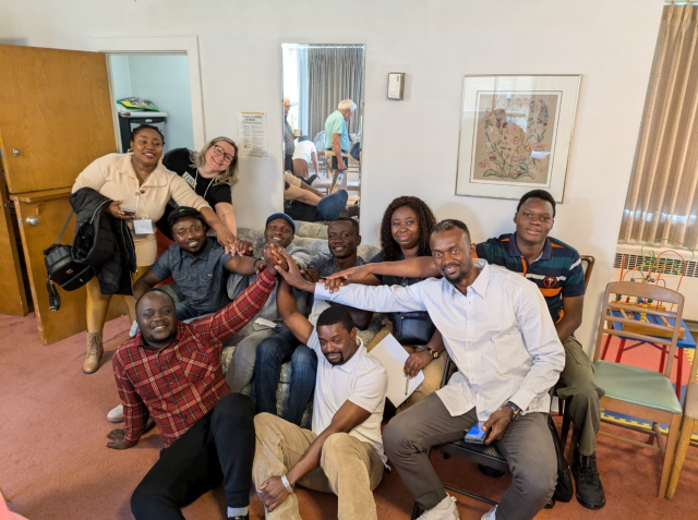 Rev. Daniel Addai Fobi with members of God’s Beloved Group and Kitchissippi United Church 