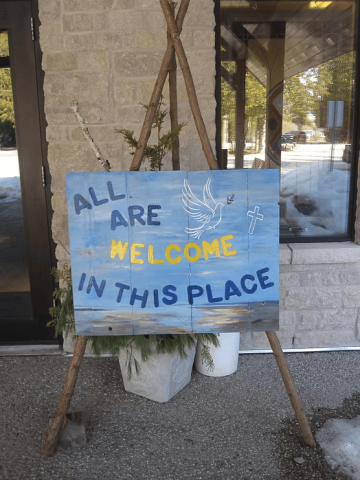 Tobermory United Church sign 