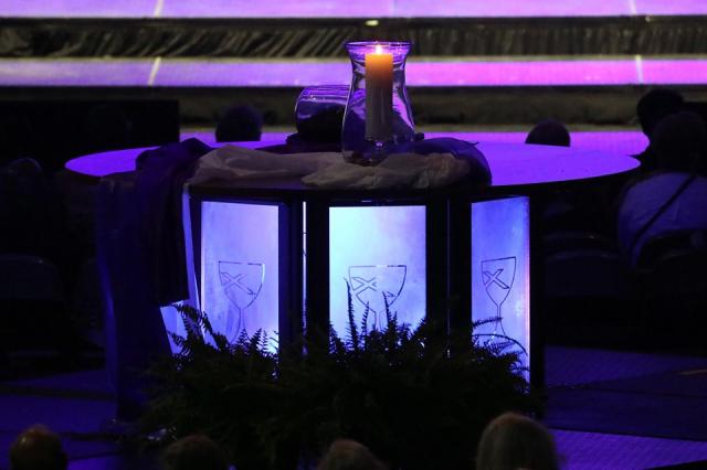 Photo of communion table at General Assembly of the Christian Church
