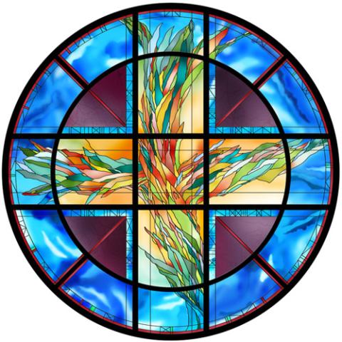 Living Cross stained glass