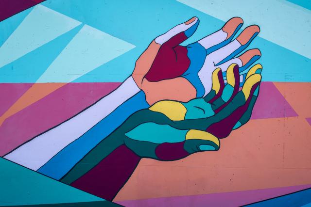 Open hands mural