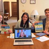 Hannah, Conor and Skylar acting for Climate Justice