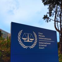 Exterior view of the International Criminal Court building in The Hague