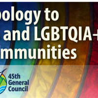 A graphic that reads, "Apology to 2S and LGBTQIA+ Communities" with a United Church logo